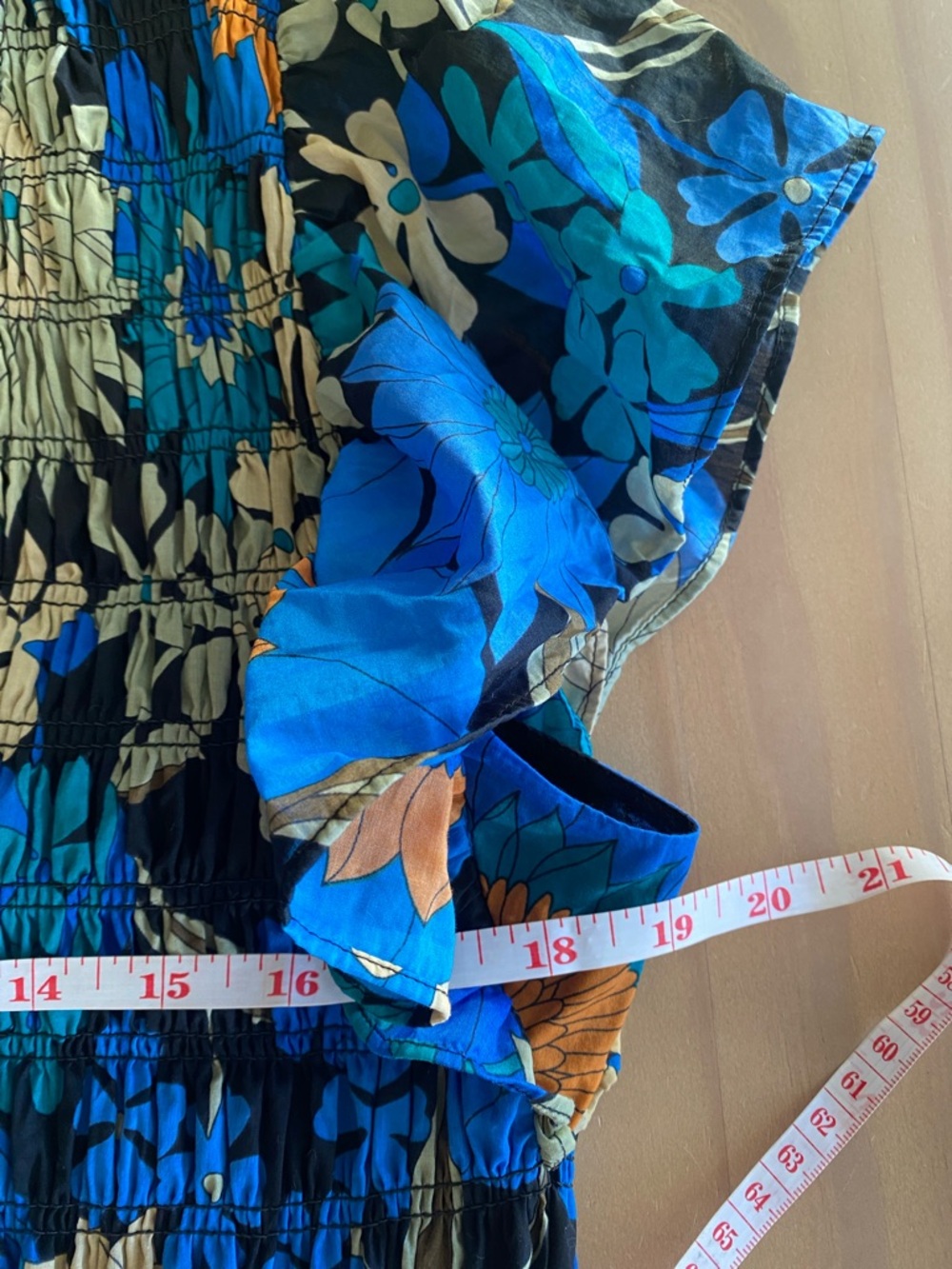 Rails 100% Cotton Clementine Midi Dress Size L Azul Wildflower Floral Blue - Picture 9 of 9